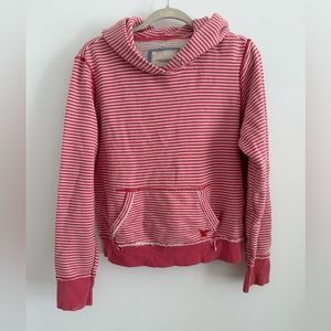 American Eagle striped hoodie. Pink and white.